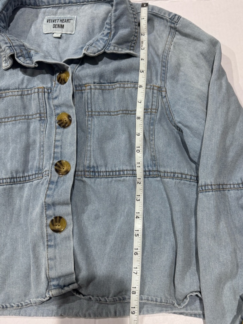 Velvet Heart Light Blue Denim Shacket with Button Front - Picture 6 of 9